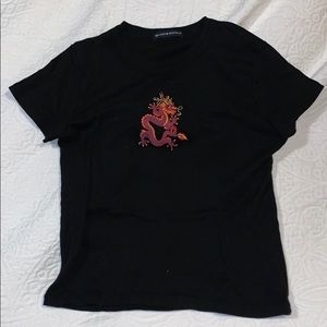 Black brandy shirt with dragon